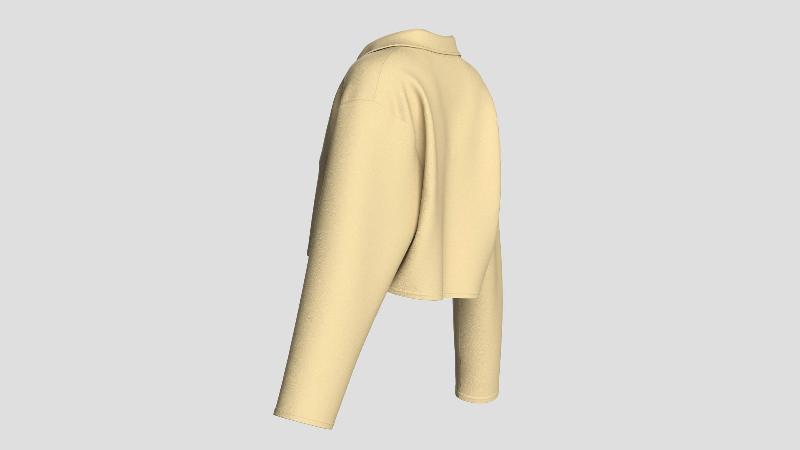 Girls Cropped Double-Breasted Blazer 3D Model