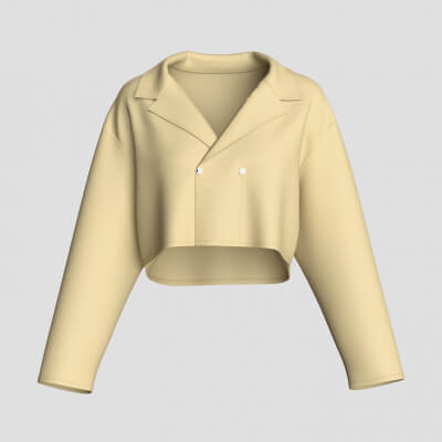 Girls Cropped Double-Breasted Blazer
