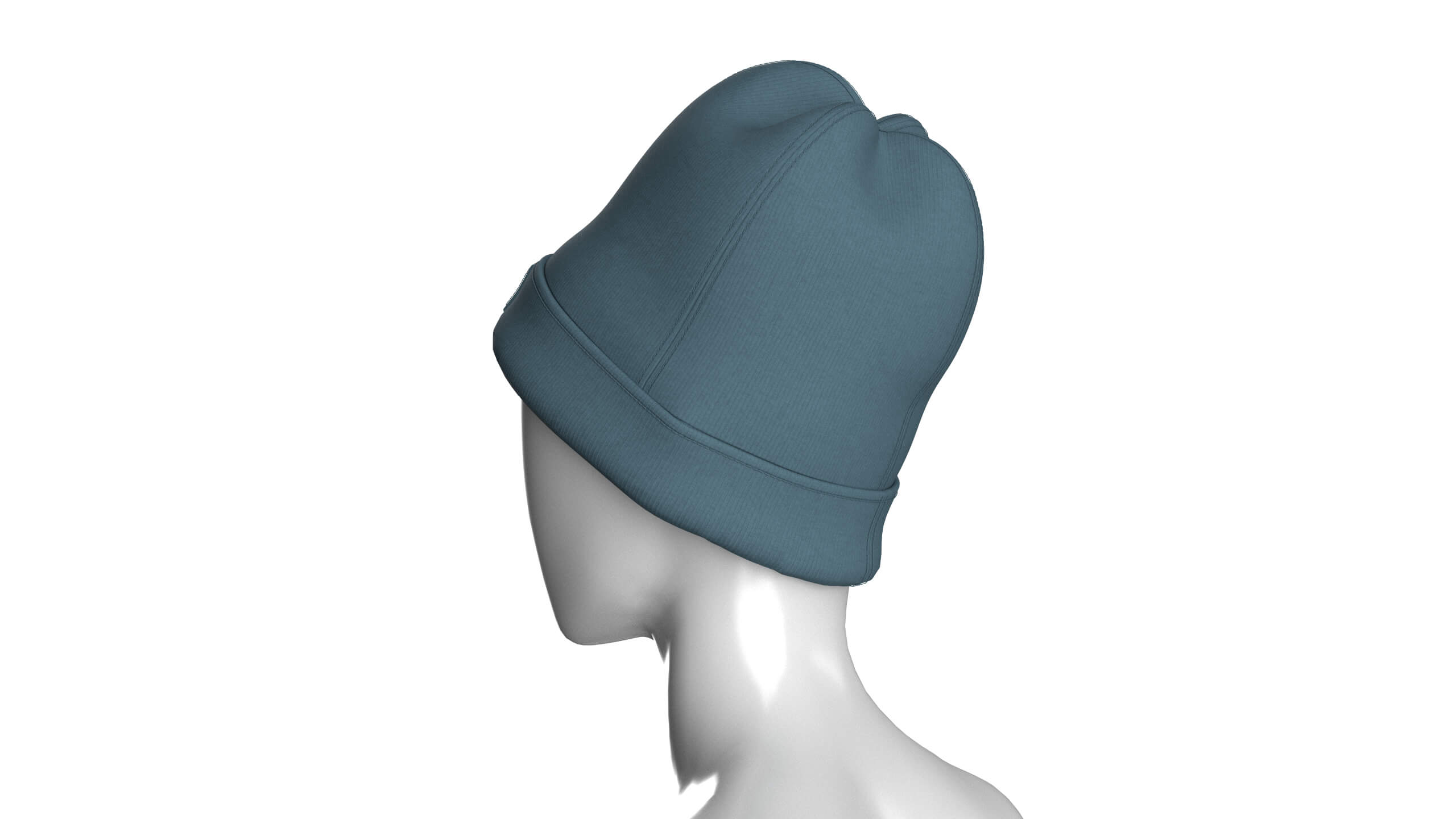 Girls Cuff Beanie Hat 3D Model