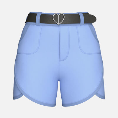 Girls Curved Hem Shorts with Belt