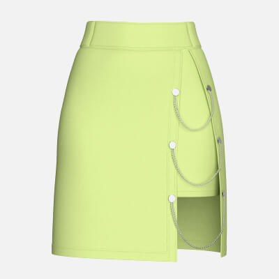 Girls Double Layered Skirt with Chain Detail