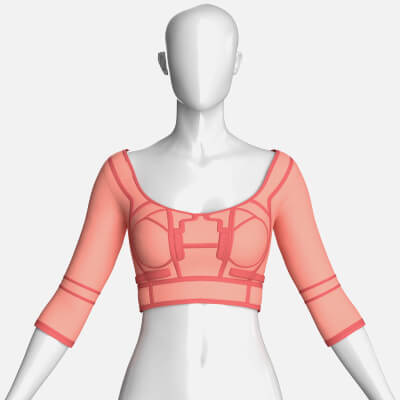 Girls Elbow-Sleeve Crop Top
