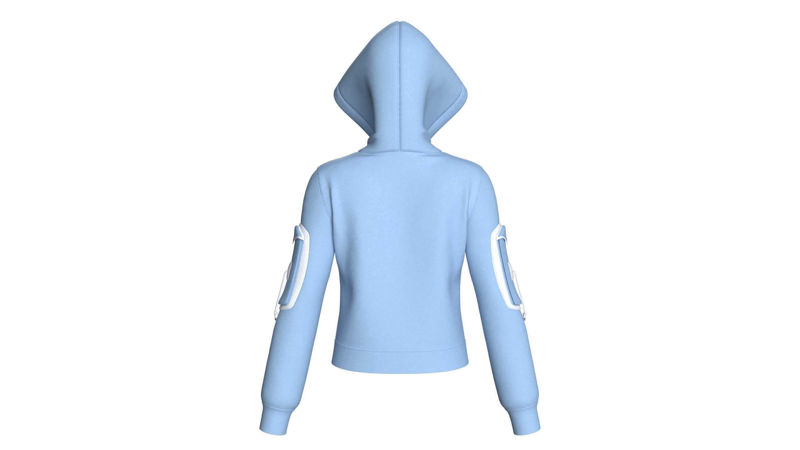 Girls Eyelet Detail Hooded Zip-Up Jacket 3D Model