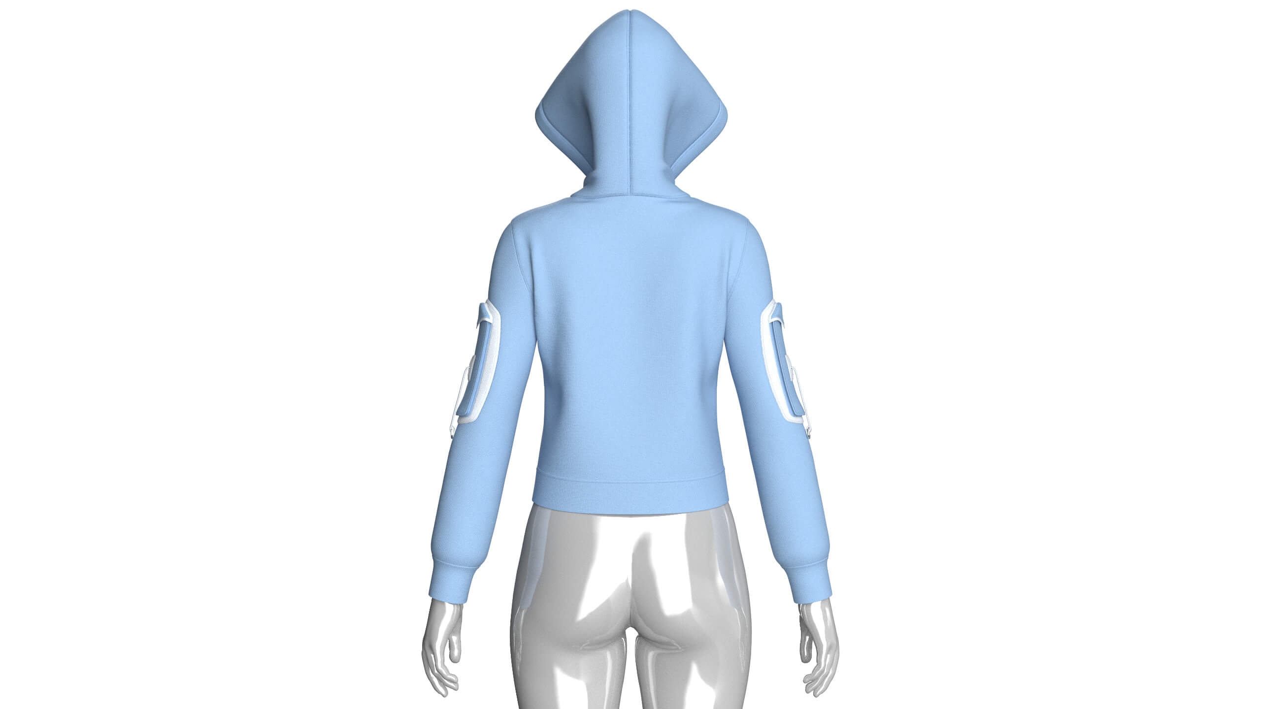 Girls Eyelet Detail Hooded Zip-Up Jacket 3D Model