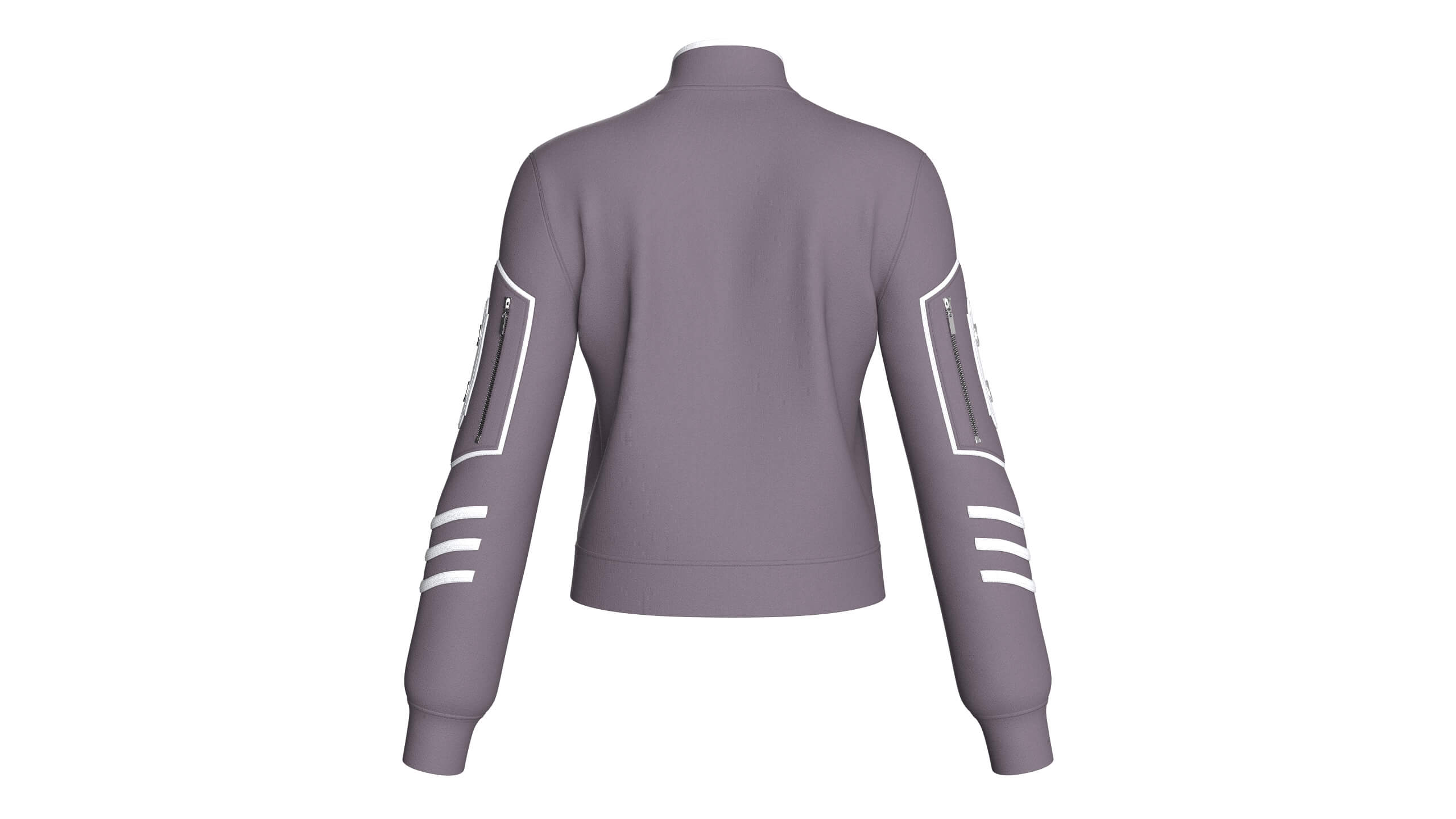Girls Eyelet Lace Panel Full-Zip Jacket 3D Model