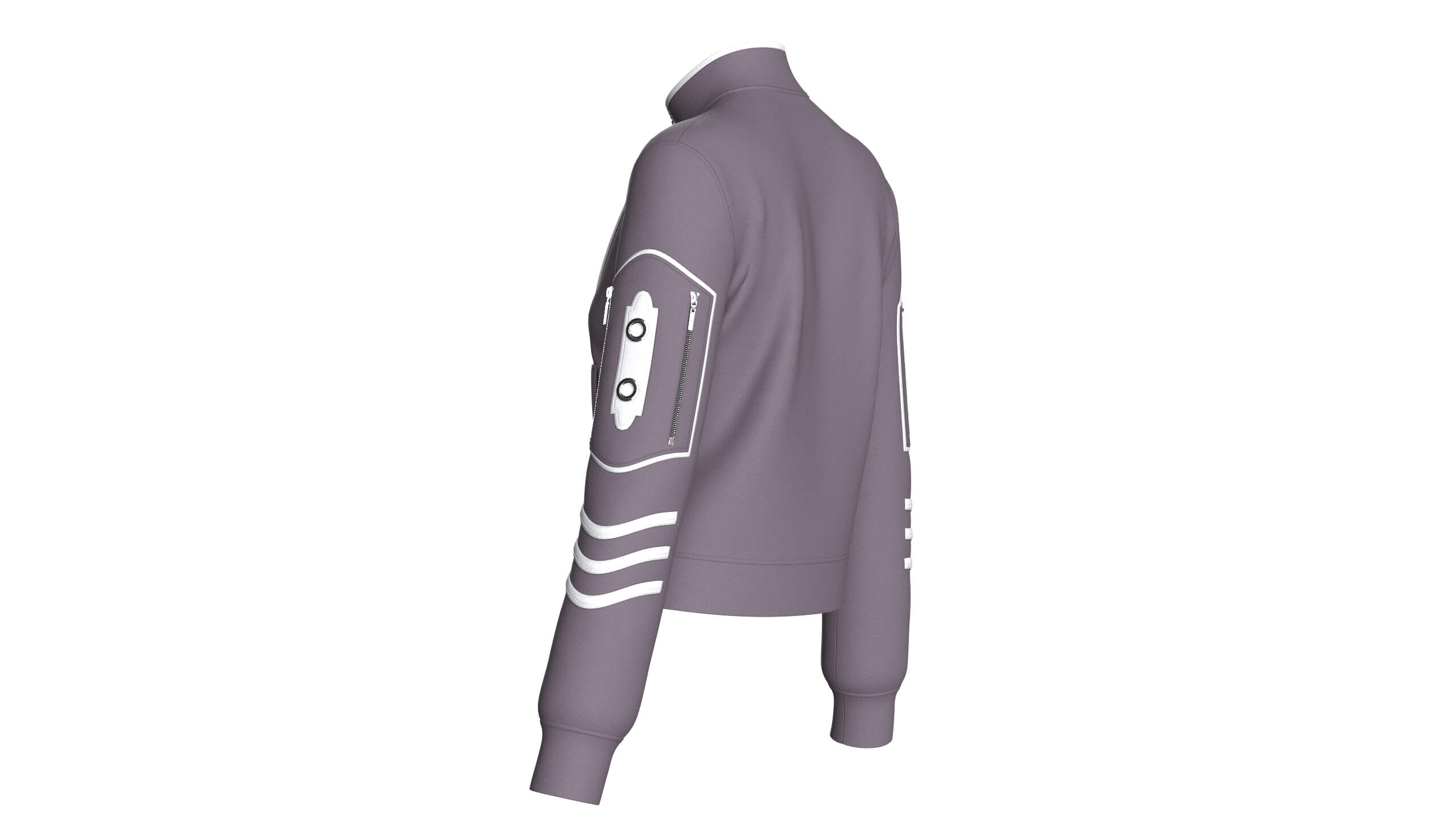 Girls Eyelet Lace Panel Full-Zip Jacket 3D Model