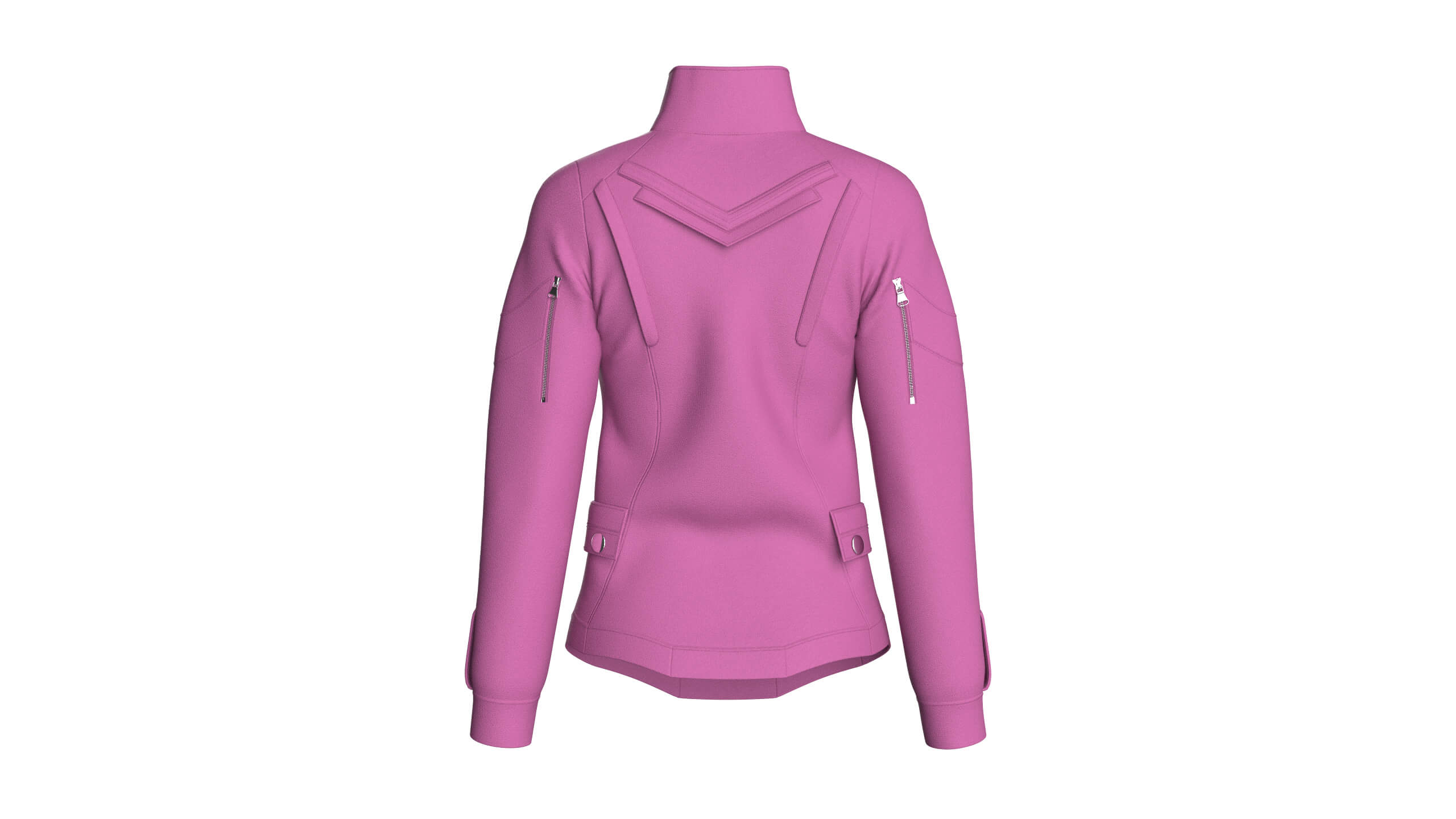 Girls Flap Pocket Half-Zip Utility Jacket 3D Model