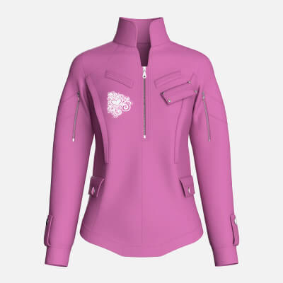 Girls Flap Pocket Half-Zip Utility Jacket