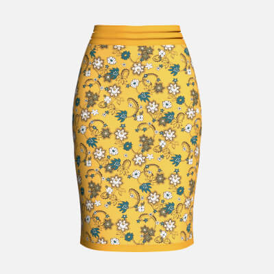 Girls Floral Printed Pencil Skirt