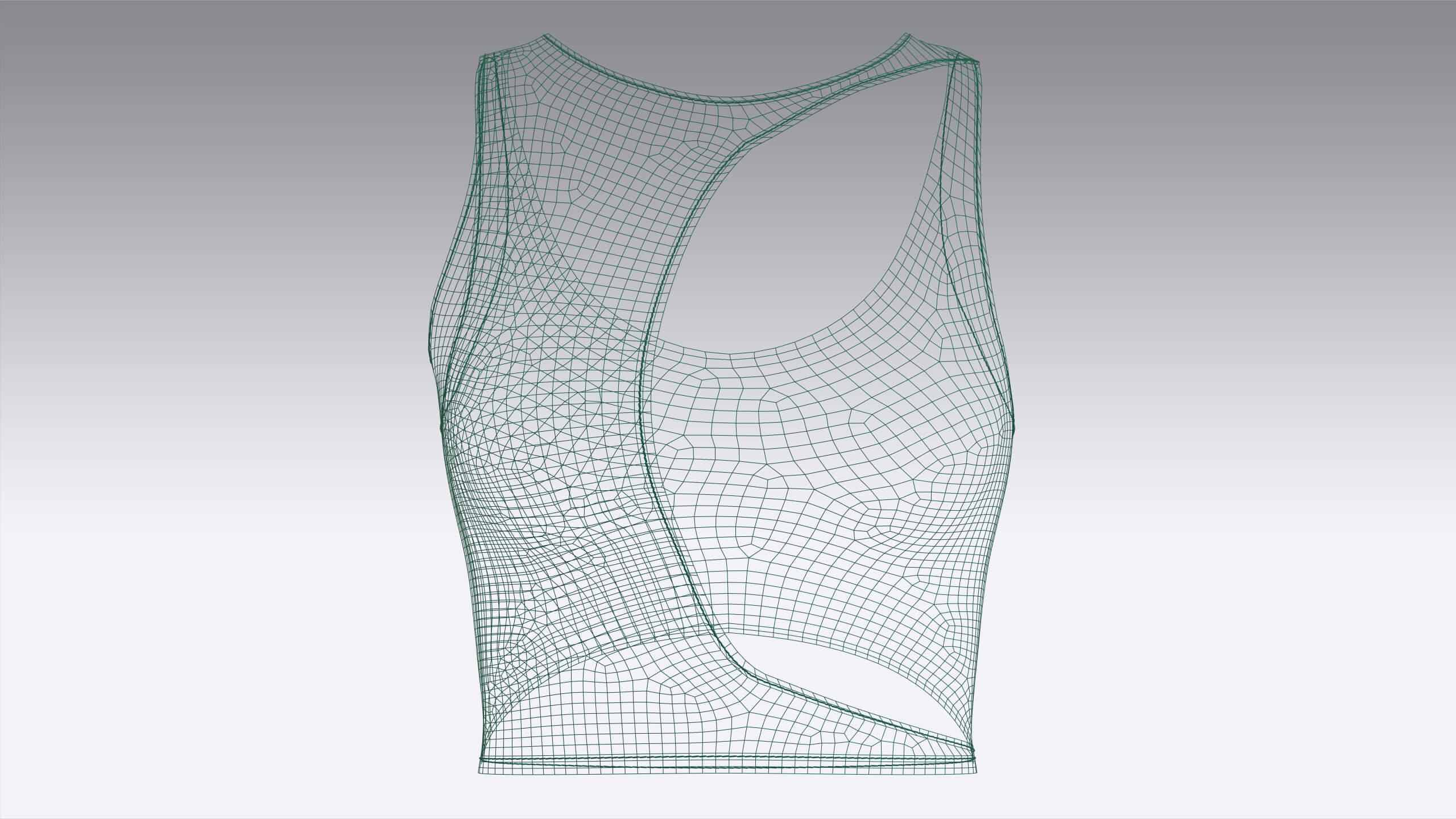 Girls Forest Green Cutout Crop Top 3D Model
