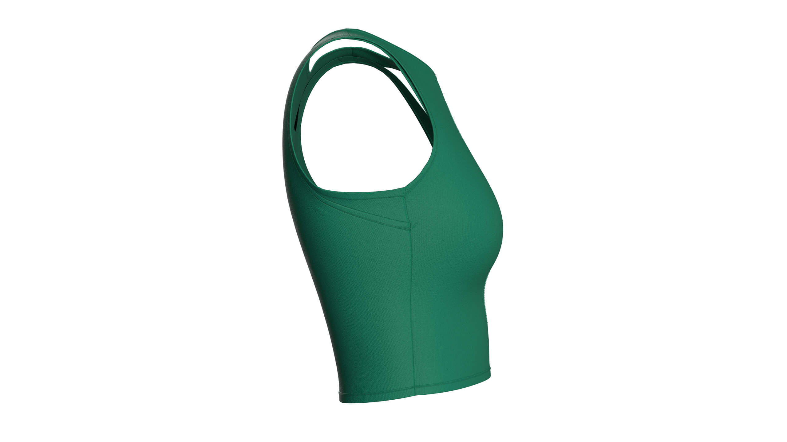 Girls Forest Green Cutout Crop Top 3D Model