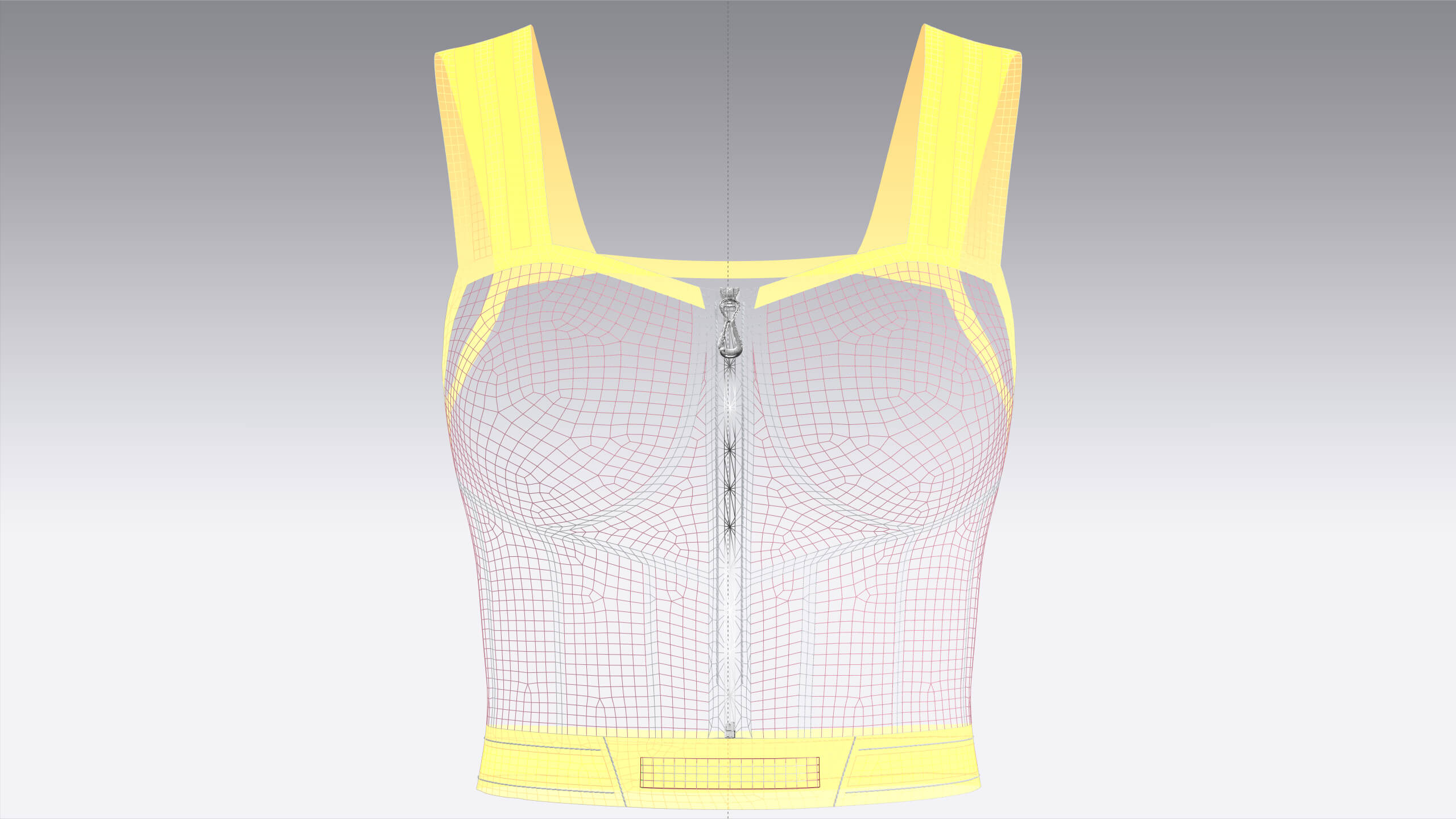 Girls Front-Zip Crop Top with Patch 3D Model