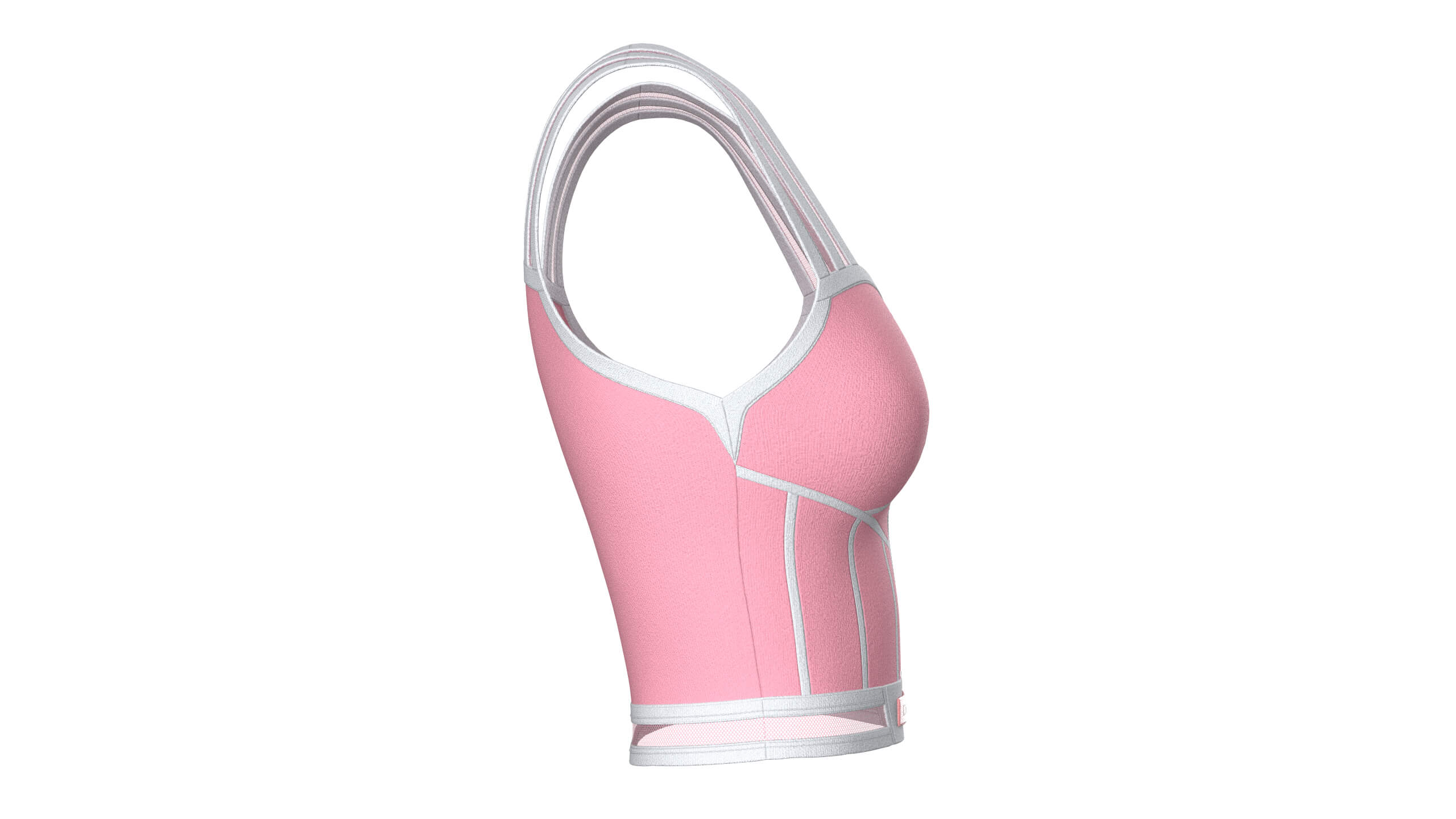 Girls Front-Zip Crop Top with Patch 3D Model