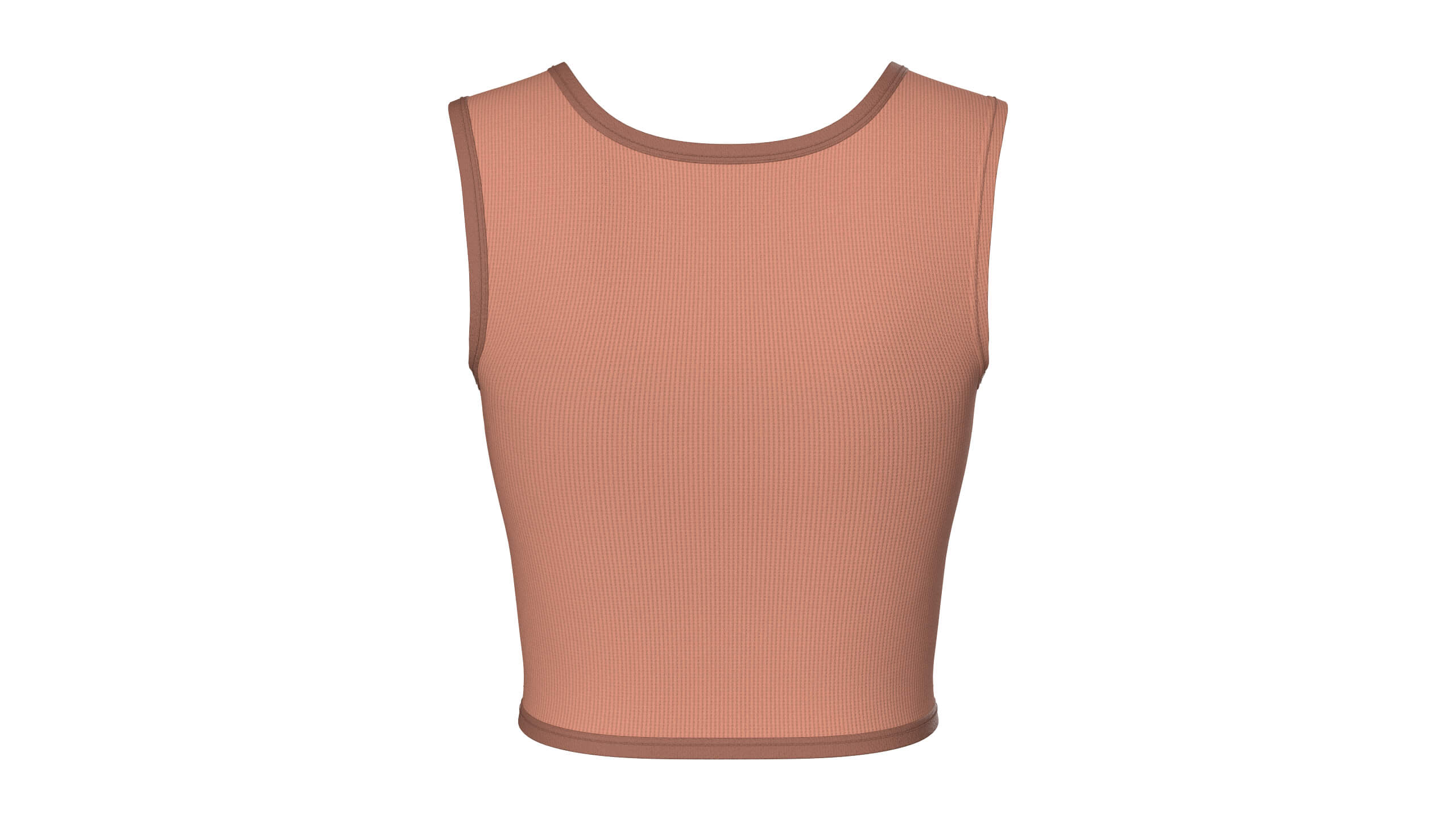 Girls Front Zip Ribbed Crop Top with Patch 3D Model