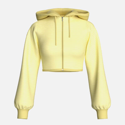 Girls Full-Zip Cropped Striped Hoodie