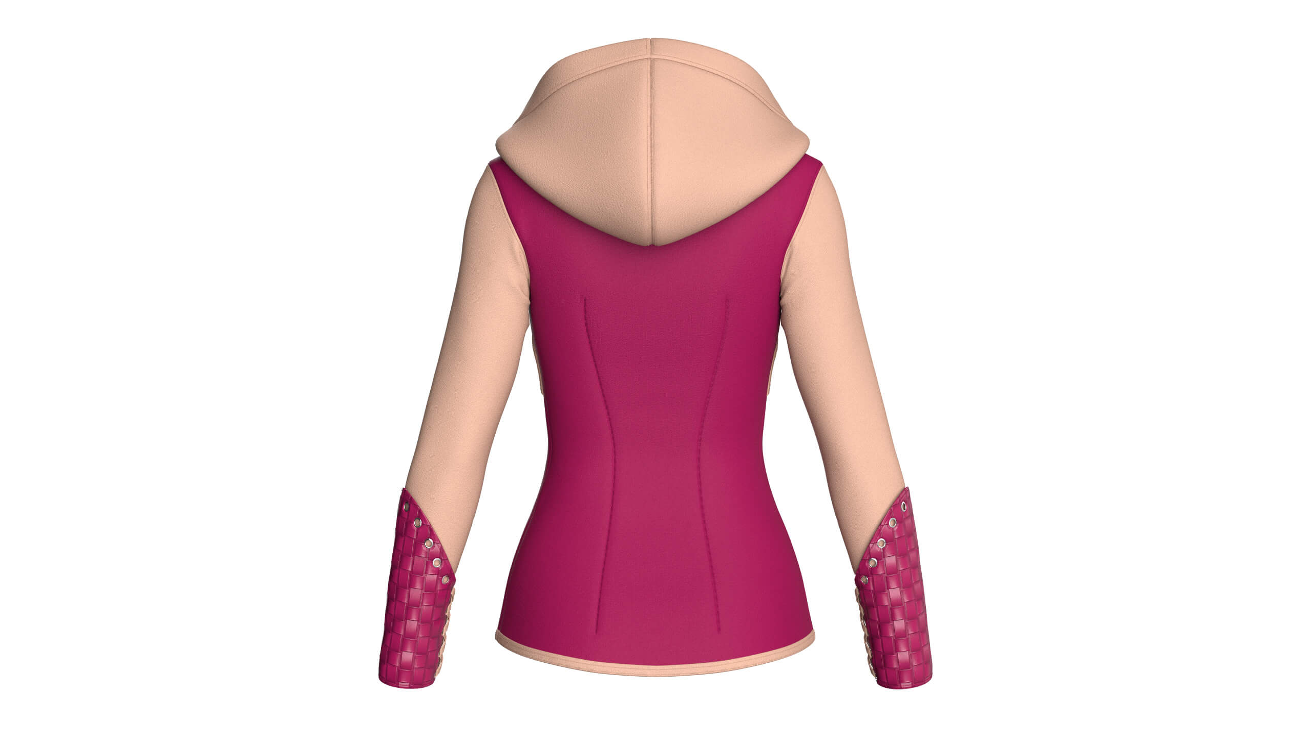 Girls Full-Zip Jacket with Cross Body Straps 3D Model