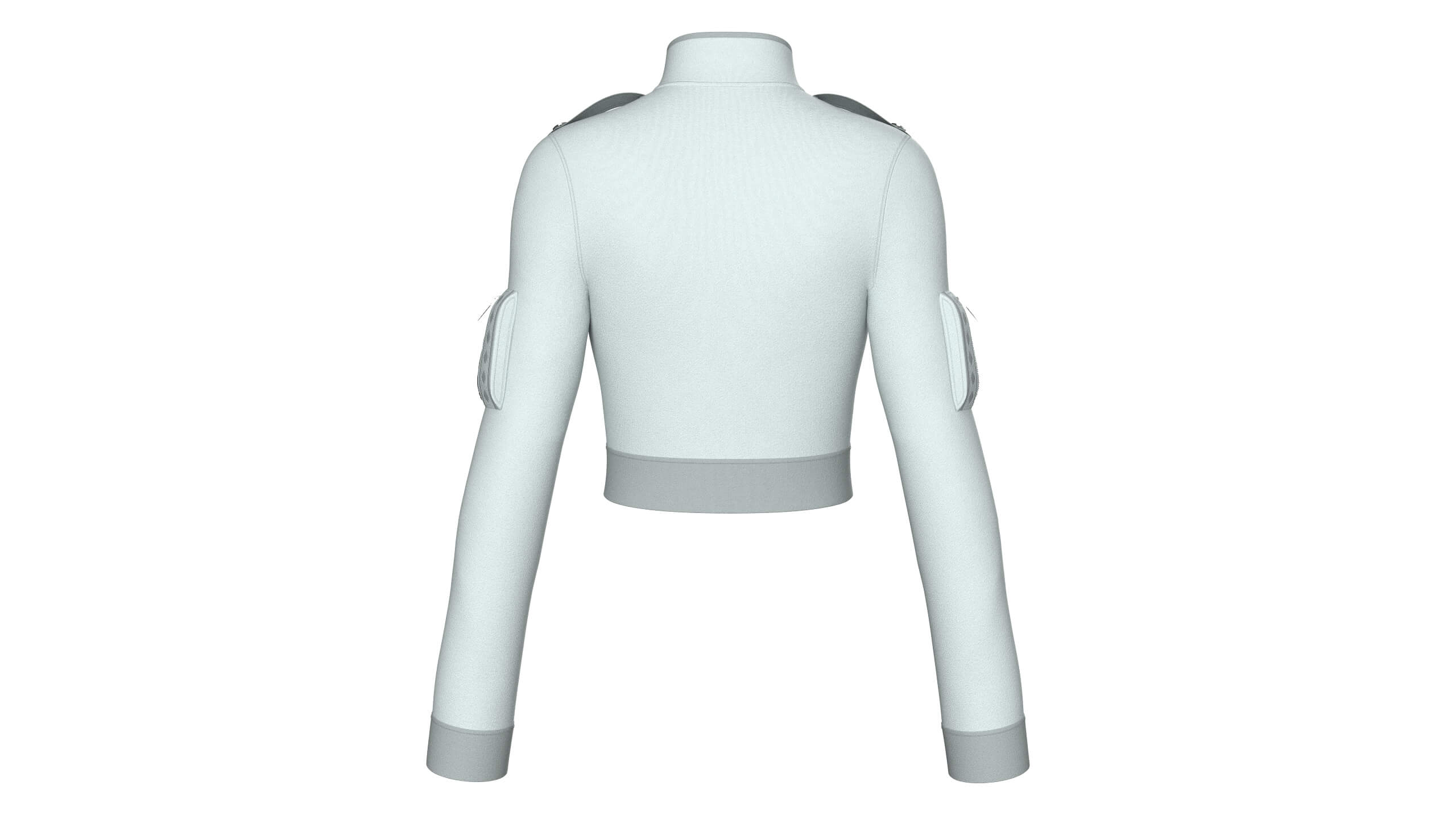 Girls Half-Zip Tactical Crop Jacket 3D Model