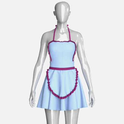 Girls Halter Neck Apron Style Mini Dress