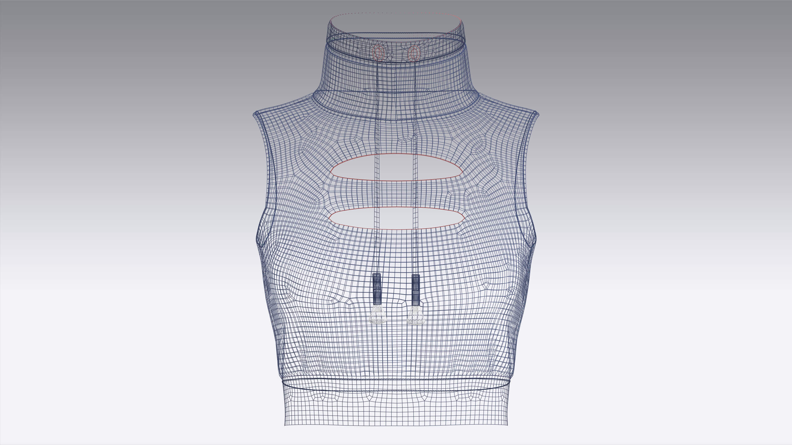 Girls High Neck Cutout Sleeveless Crop Top 3D Model