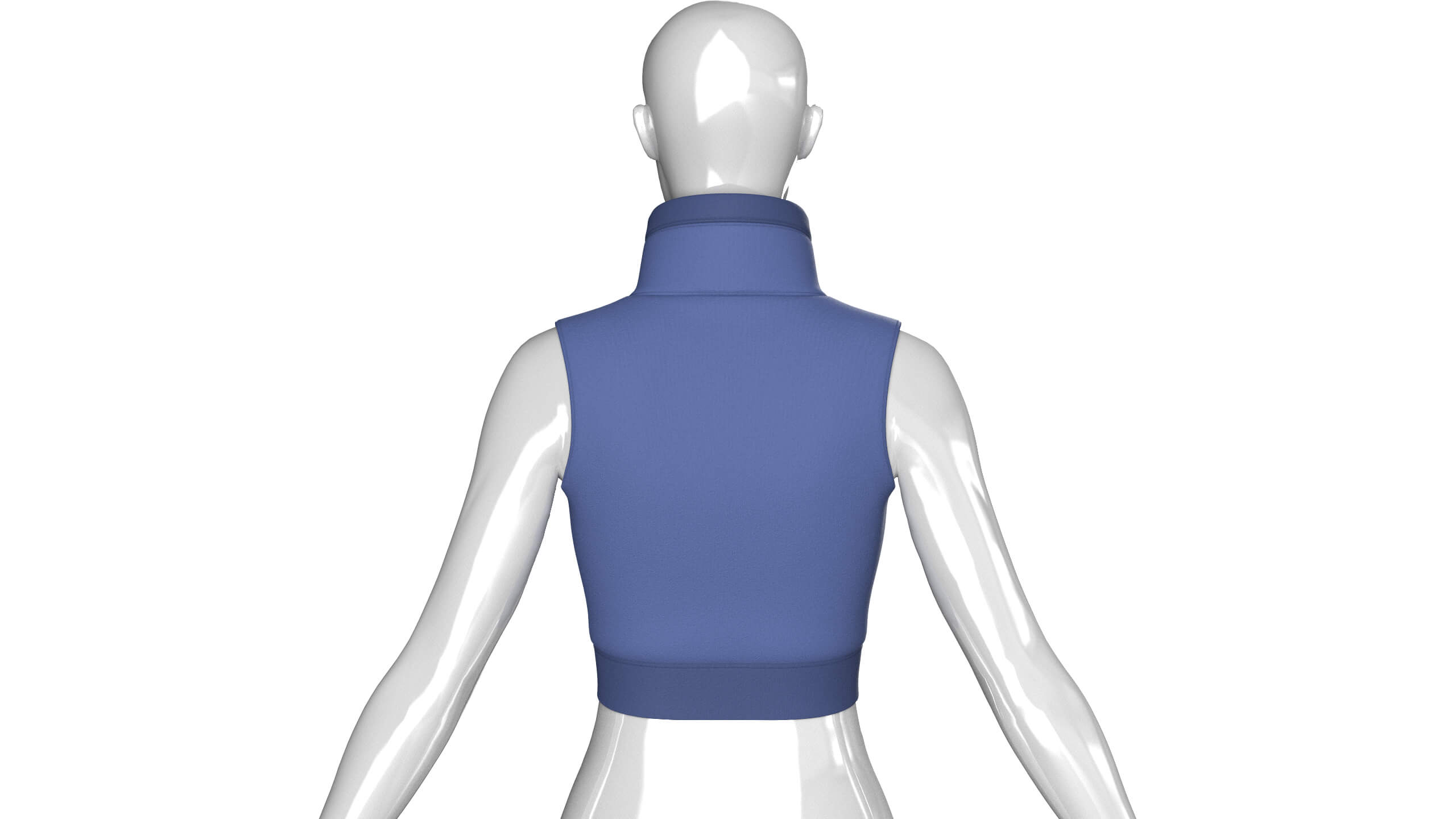 Girls High Neck Cutout Sleeveless Crop Top 3D Model