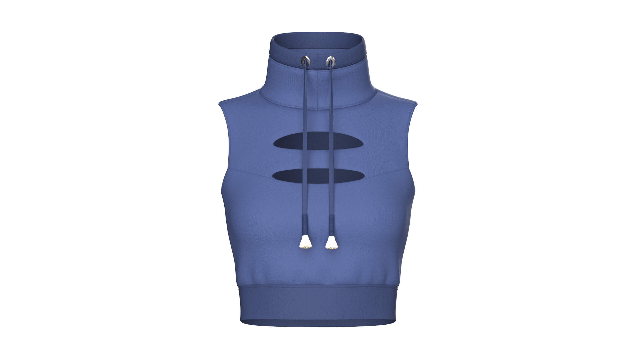 Girls High Neck Cutout Sleeveless Crop Top 3D Model