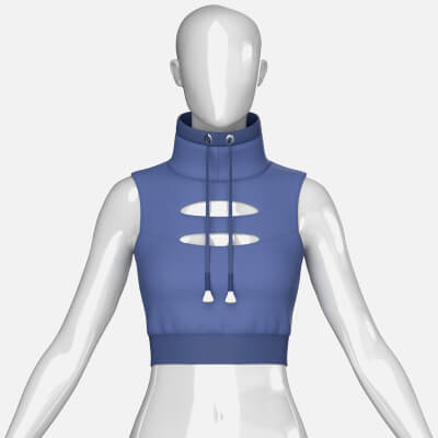 Girls High Neck Cutout Sleeveless Crop Top
