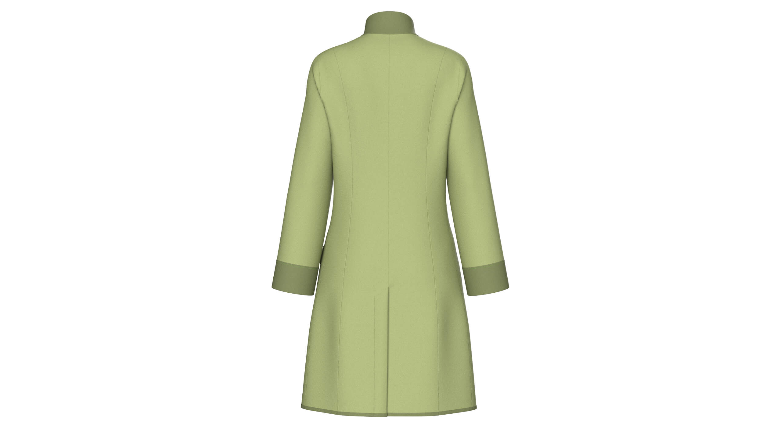 Girls High Neck Double-Breasted Coat Dress 3D Model