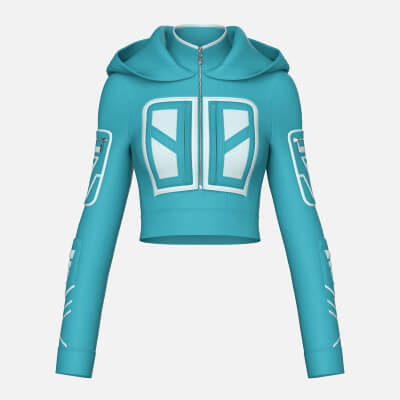 Girls High Neck Hooded Crop Tactical Jacket