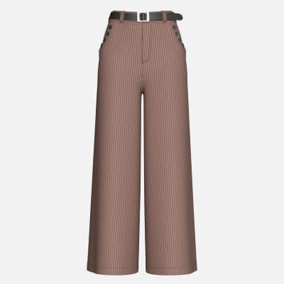 Girls High Waist Pinstripe Wide Leg Pant