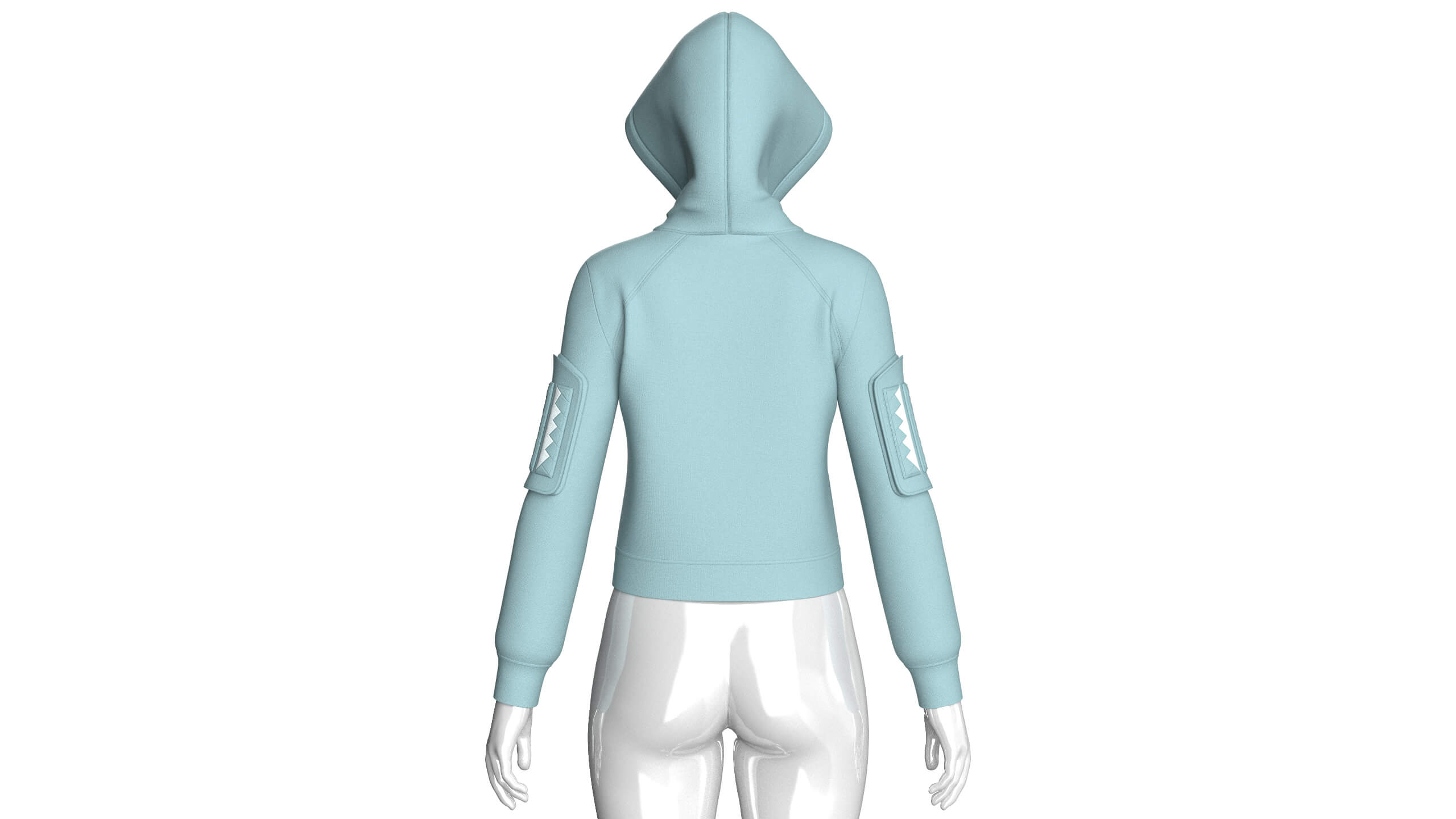 Girls Hooded Full-Zip Tactical Jacket 3D Model