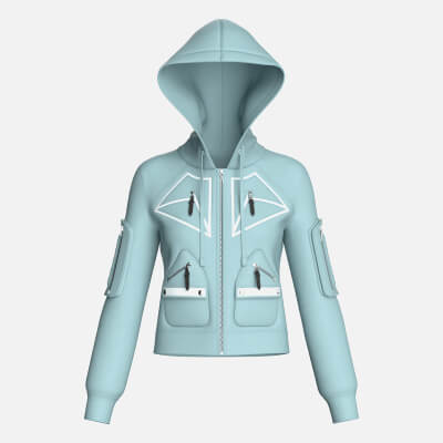 Girls Hooded Full-Zip Tactical Jacket