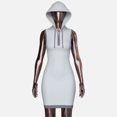 Girls Hooded Mini Dress with Back Lace-Up