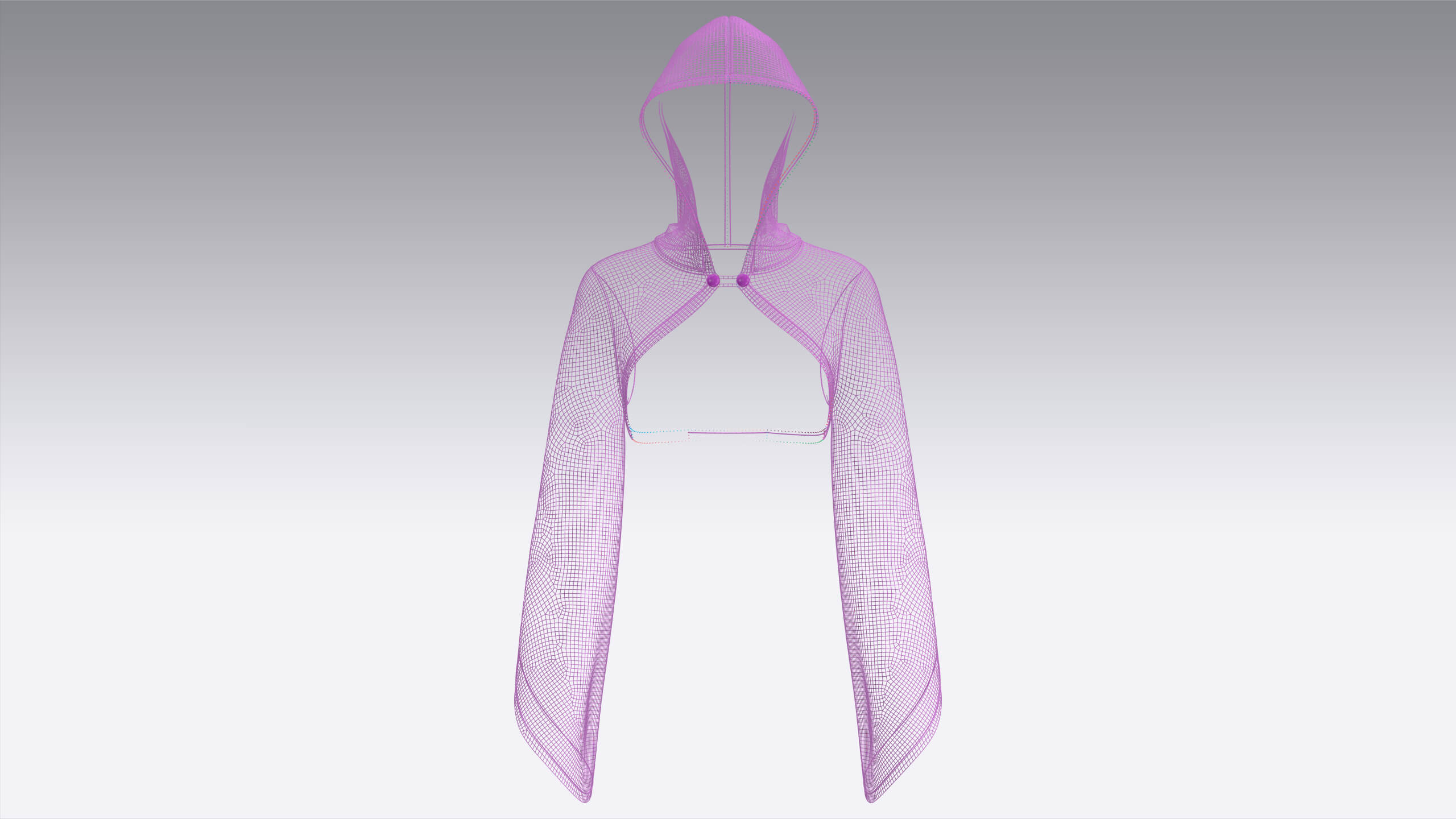 Girls Hooded Shrug Crop Top 3D Model