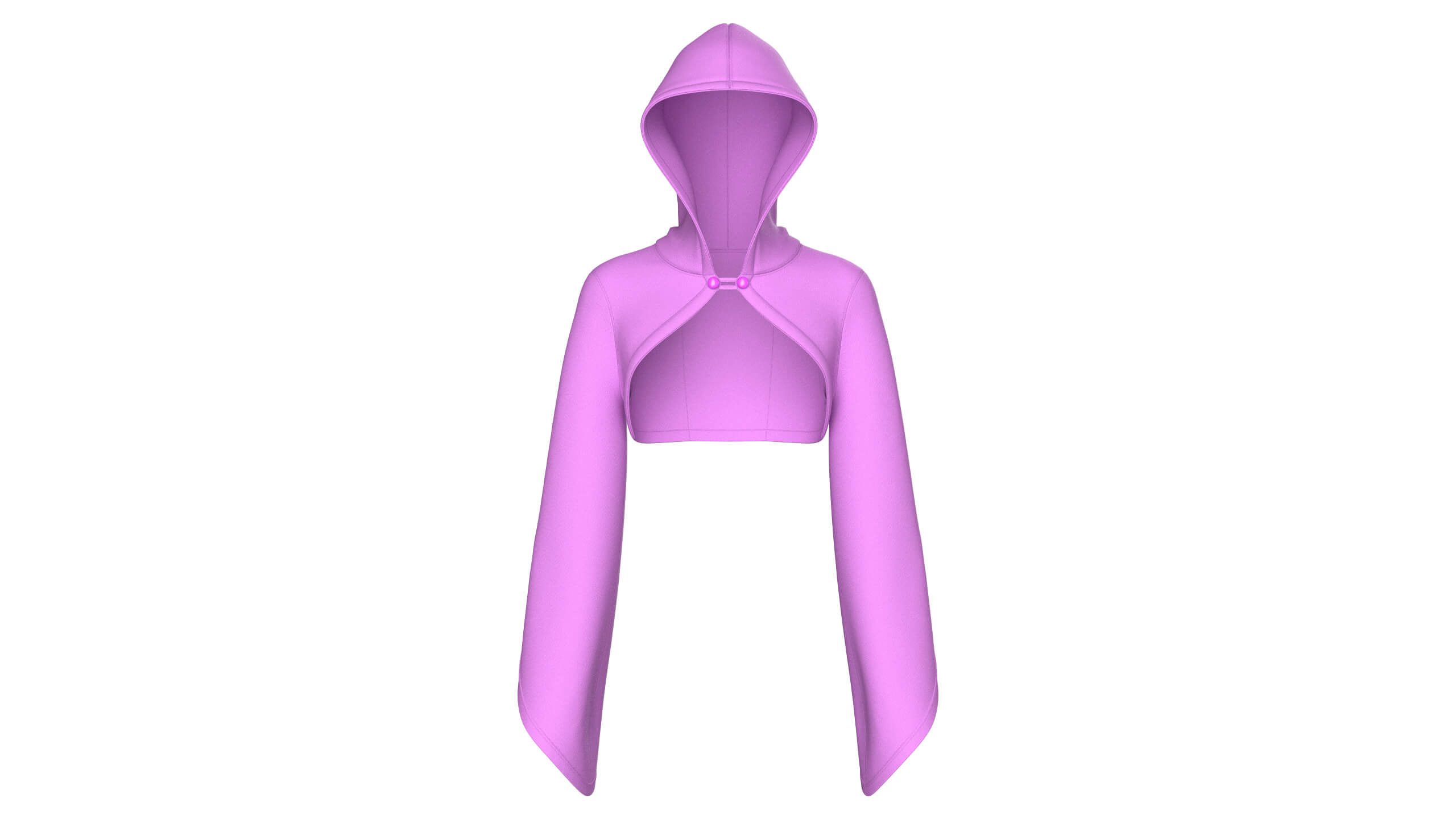 Girls Hooded Shrug Crop Top 3D Model