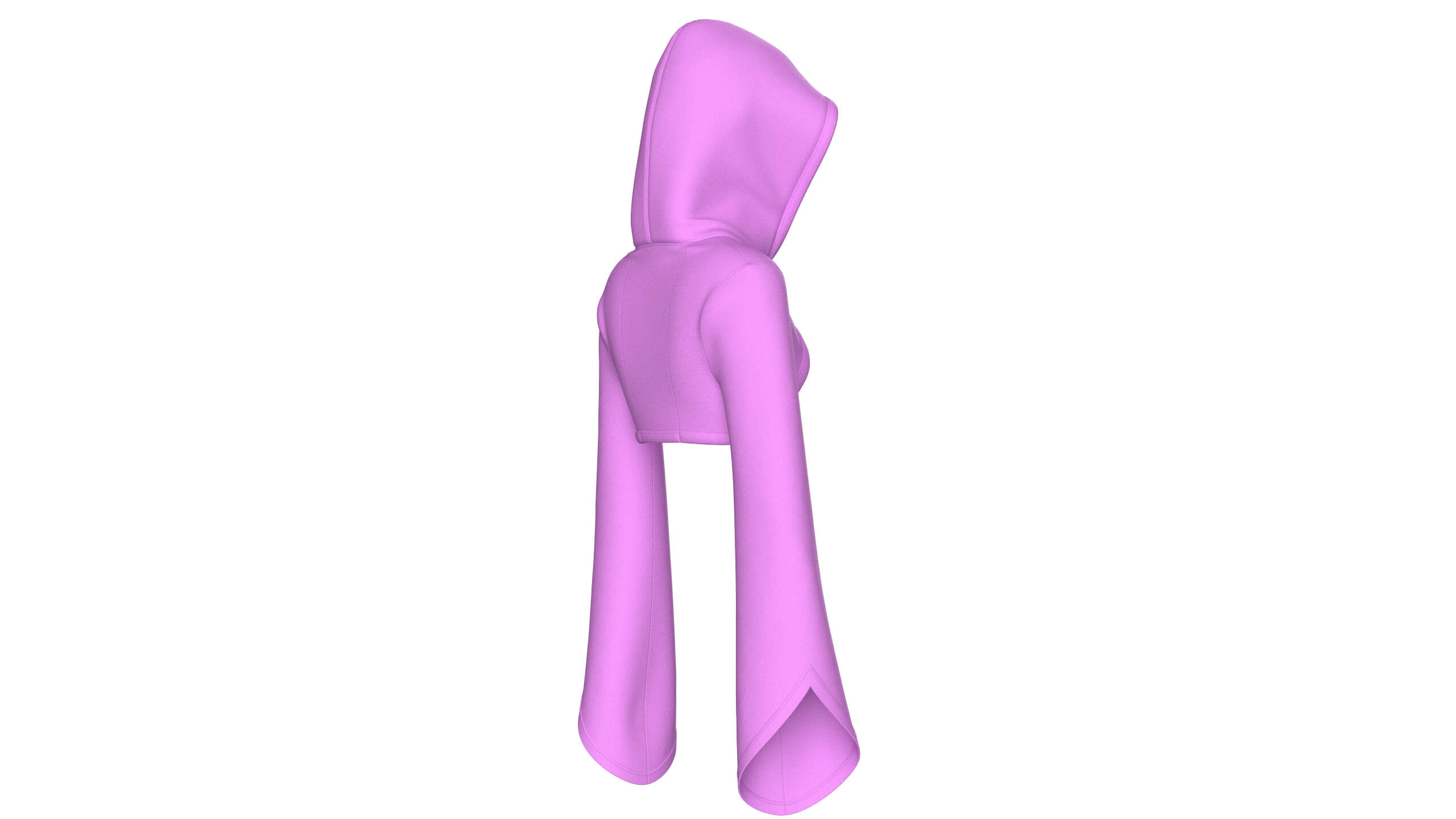 Girls Hooded Shrug Crop Top 3D Model