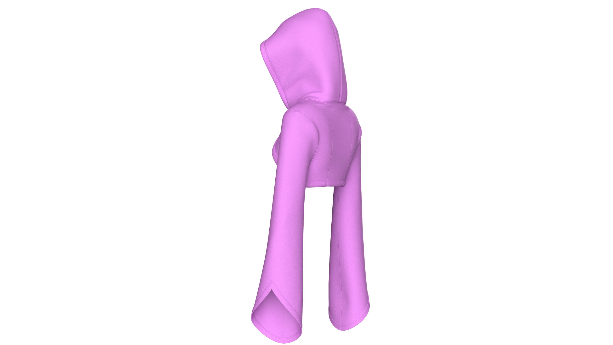 Girls Hooded Shrug Crop Top 3D Model