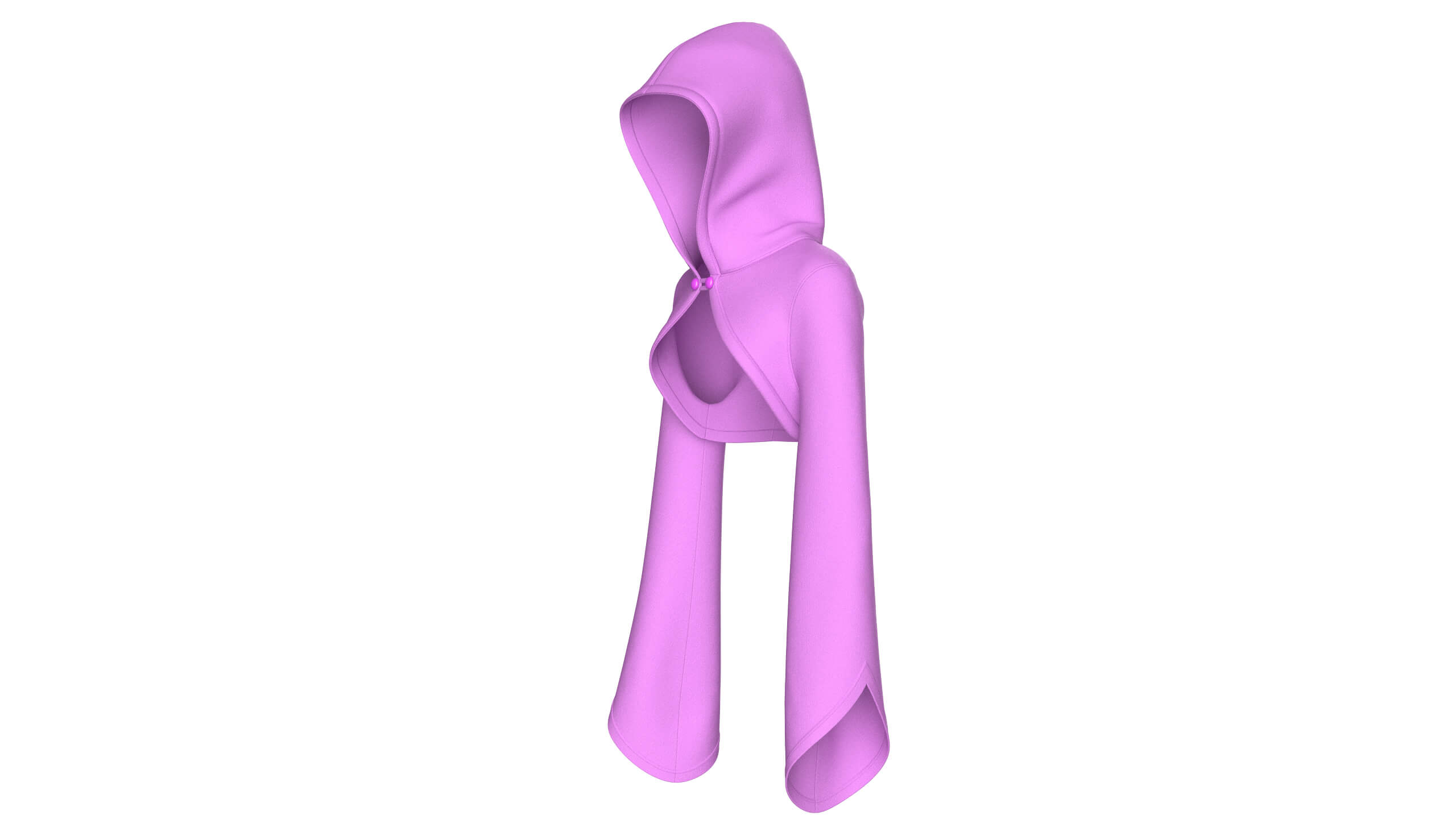 Girls Hooded Shrug Crop Top 3D Model