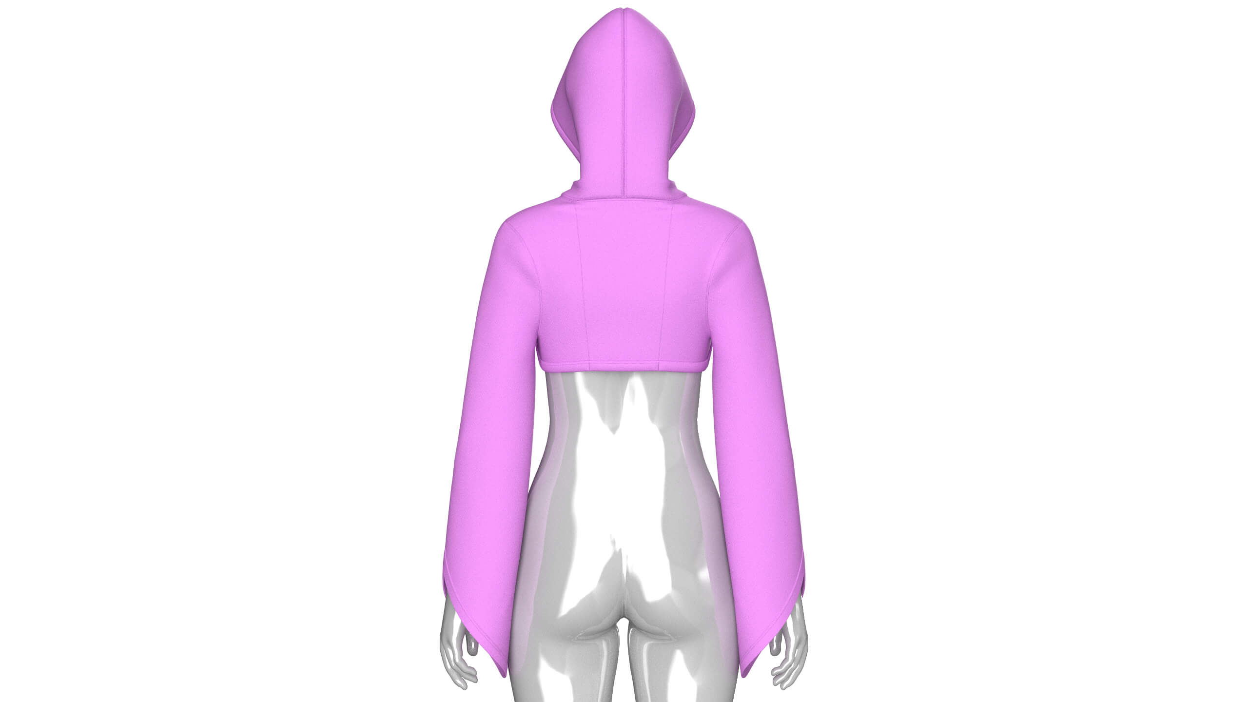 Girls Hooded Shrug Crop Top 3D Model