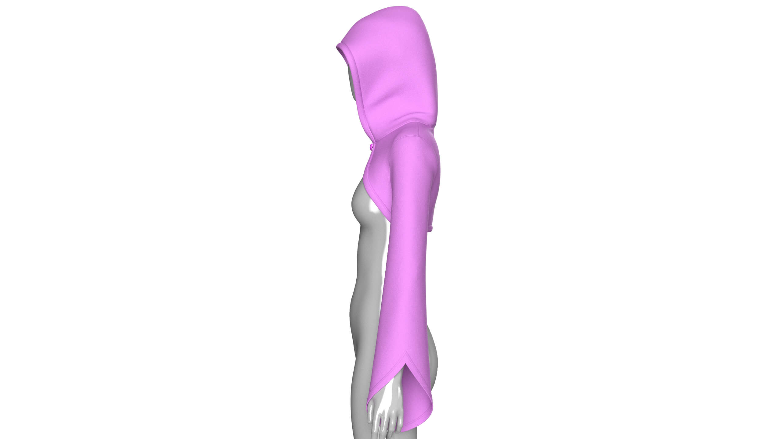 Girls Hooded Shrug Crop Top 3D Model