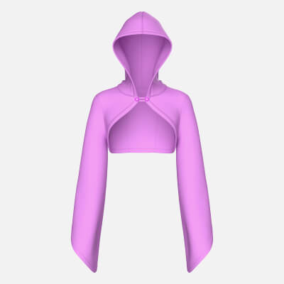 Girls Hooded Shrug Crop Top