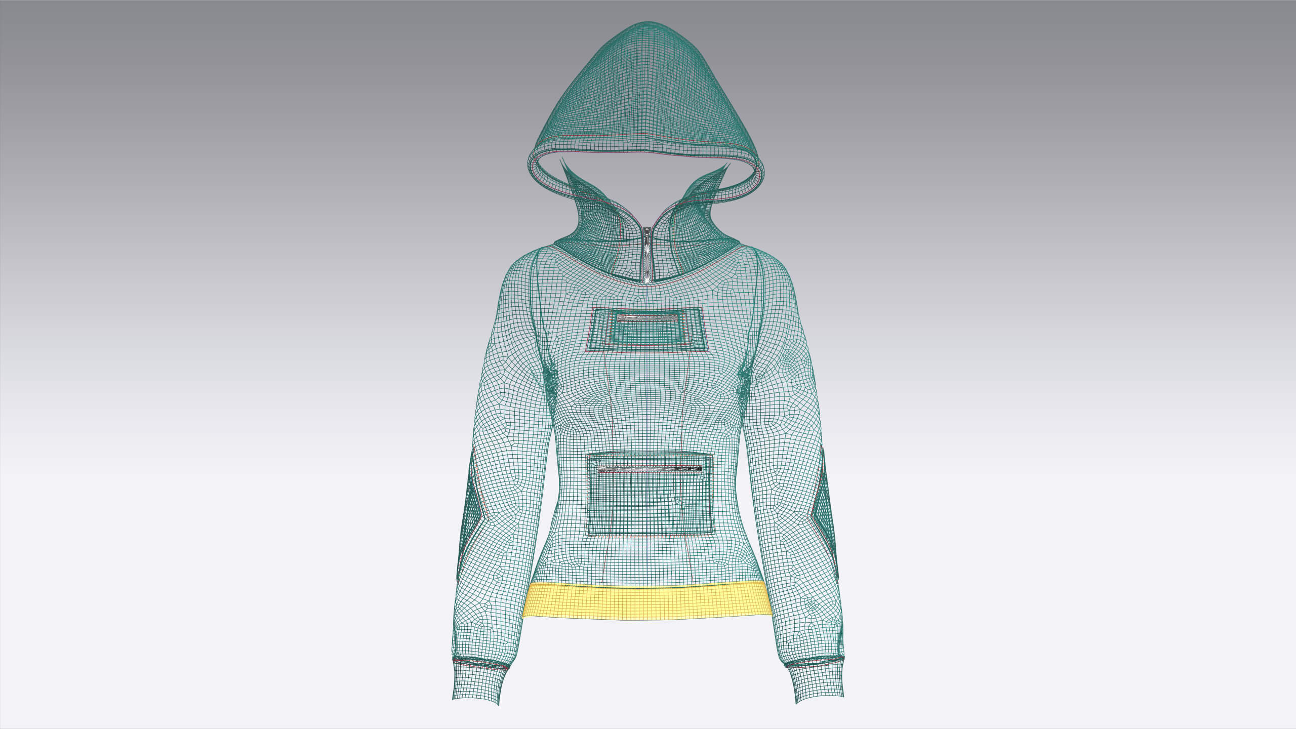 Girls Hooded Sweatshirt with Dual Zipper Pockets 3D Model