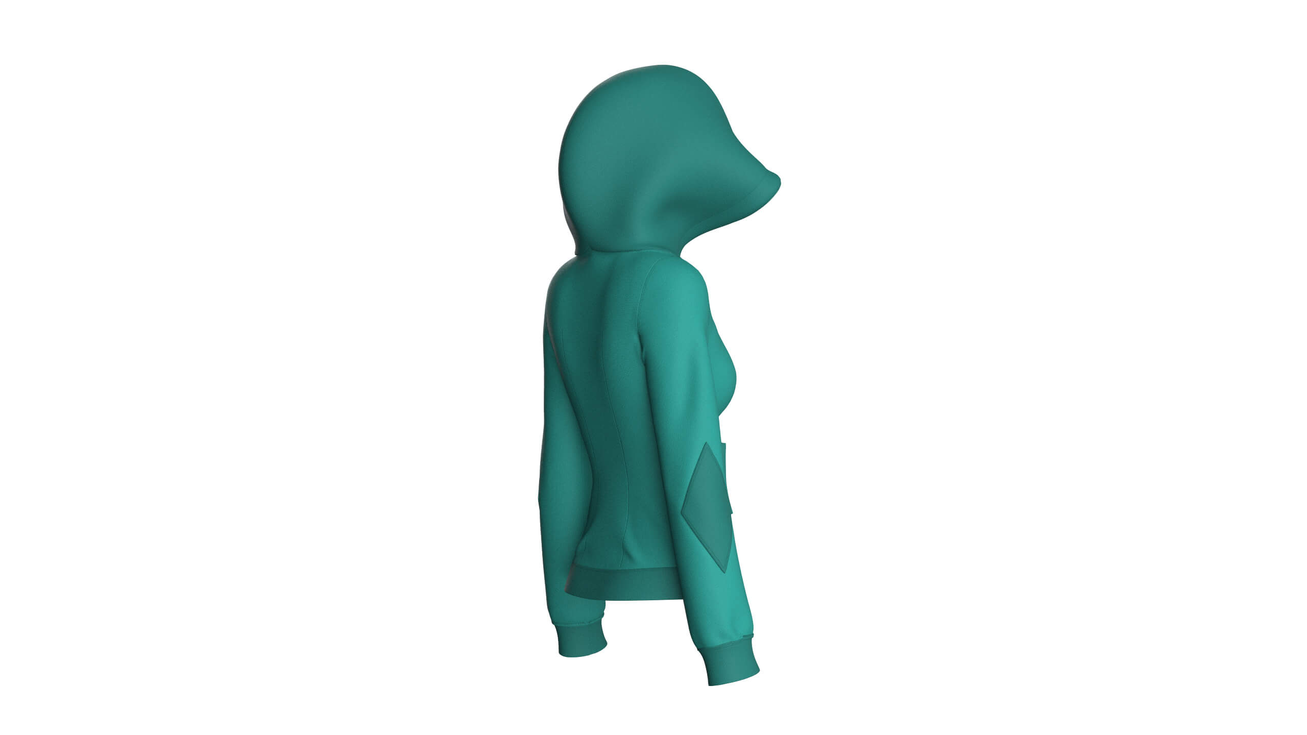 Girls Hooded Sweatshirt with Dual Zipper Pockets 3D Model