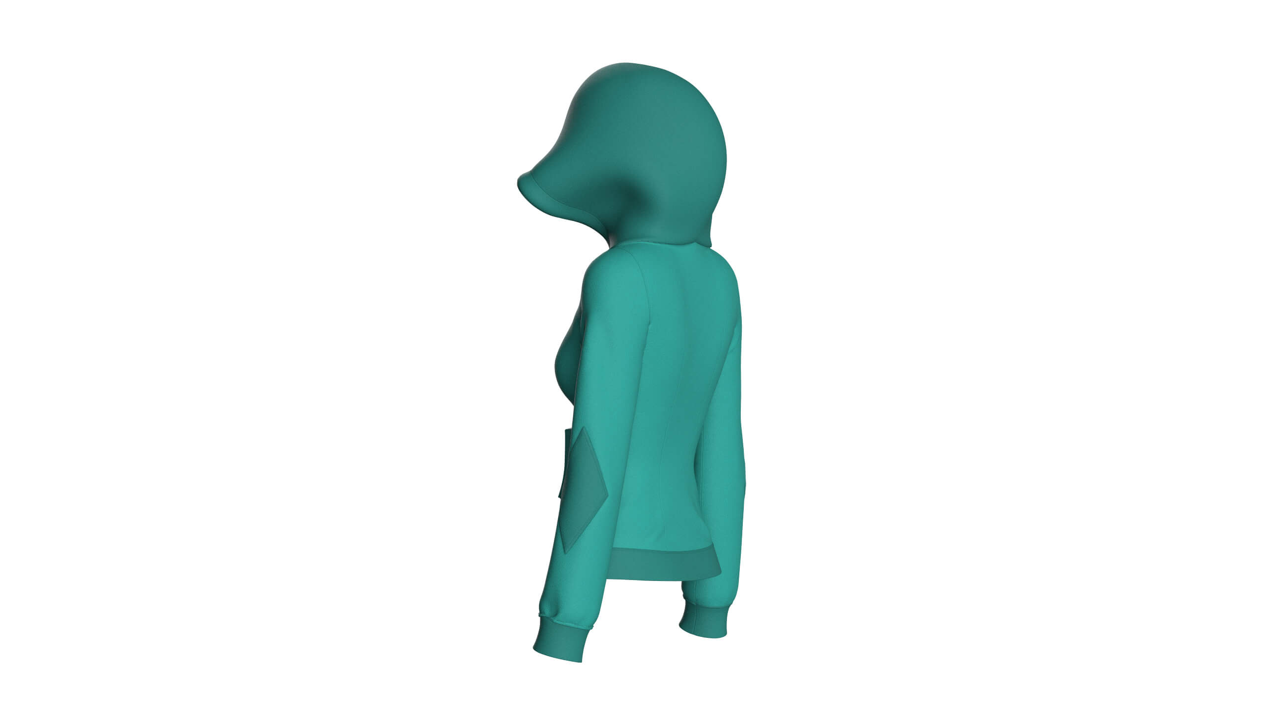Girls Hooded Sweatshirt with Dual Zipper Pockets 3D Model
