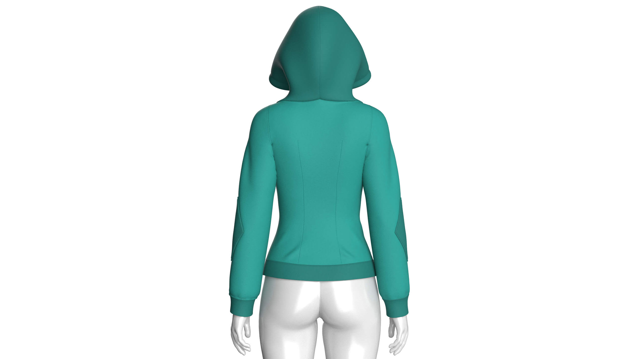Girls Hooded Sweatshirt with Dual Zipper Pockets 3D Model