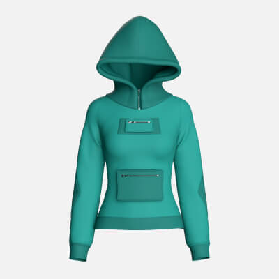 Girls Hooded Sweatshirt with Dual Zipper Pockets