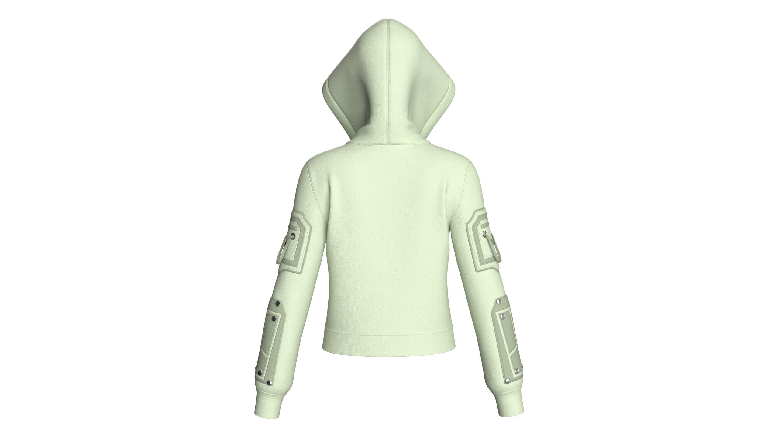 Girls Hooded Tactical Jacket with Pocket 3D Model