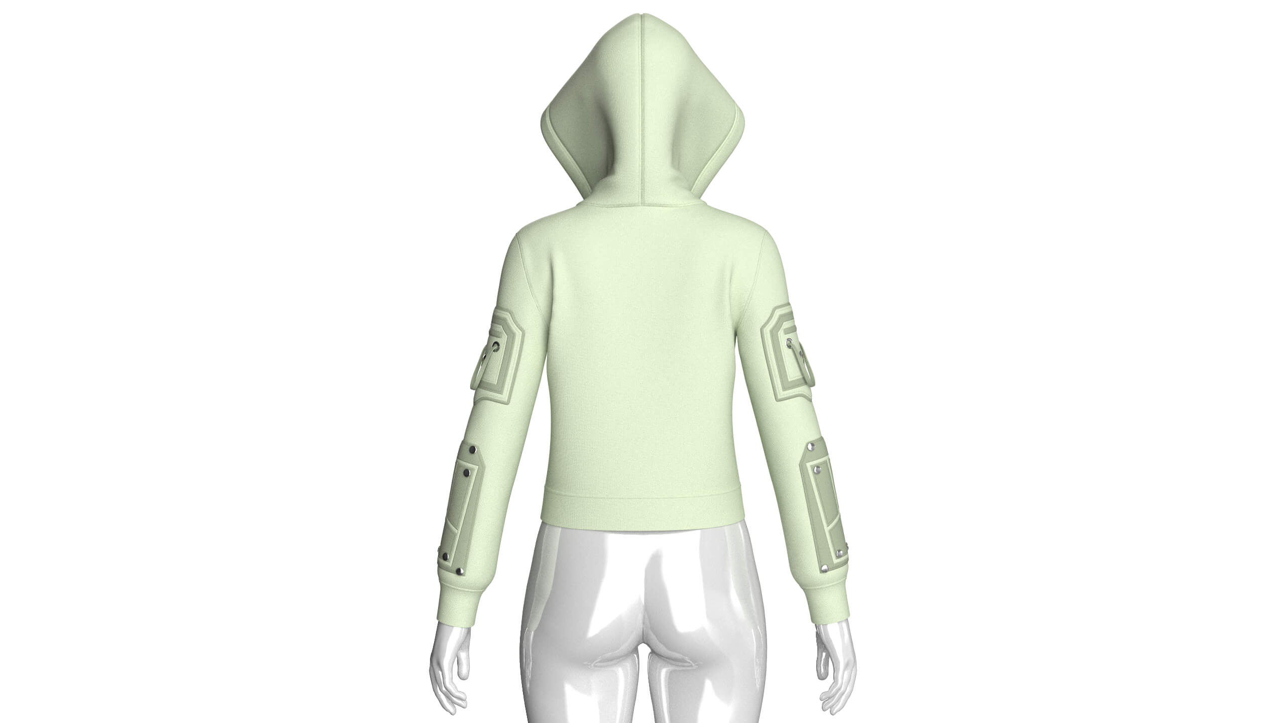 Girls Hooded Tactical Jacket with Pocket 3D Model