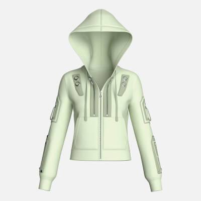 Girls Hooded Tactical Jacket with Pocket