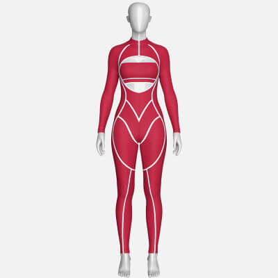 Girls Keyhole Cutouts Jumpsuit with White Piping