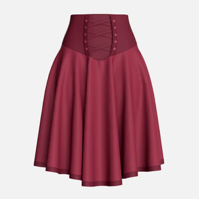 Girls Lace-Up Corset High Waist Skirt
